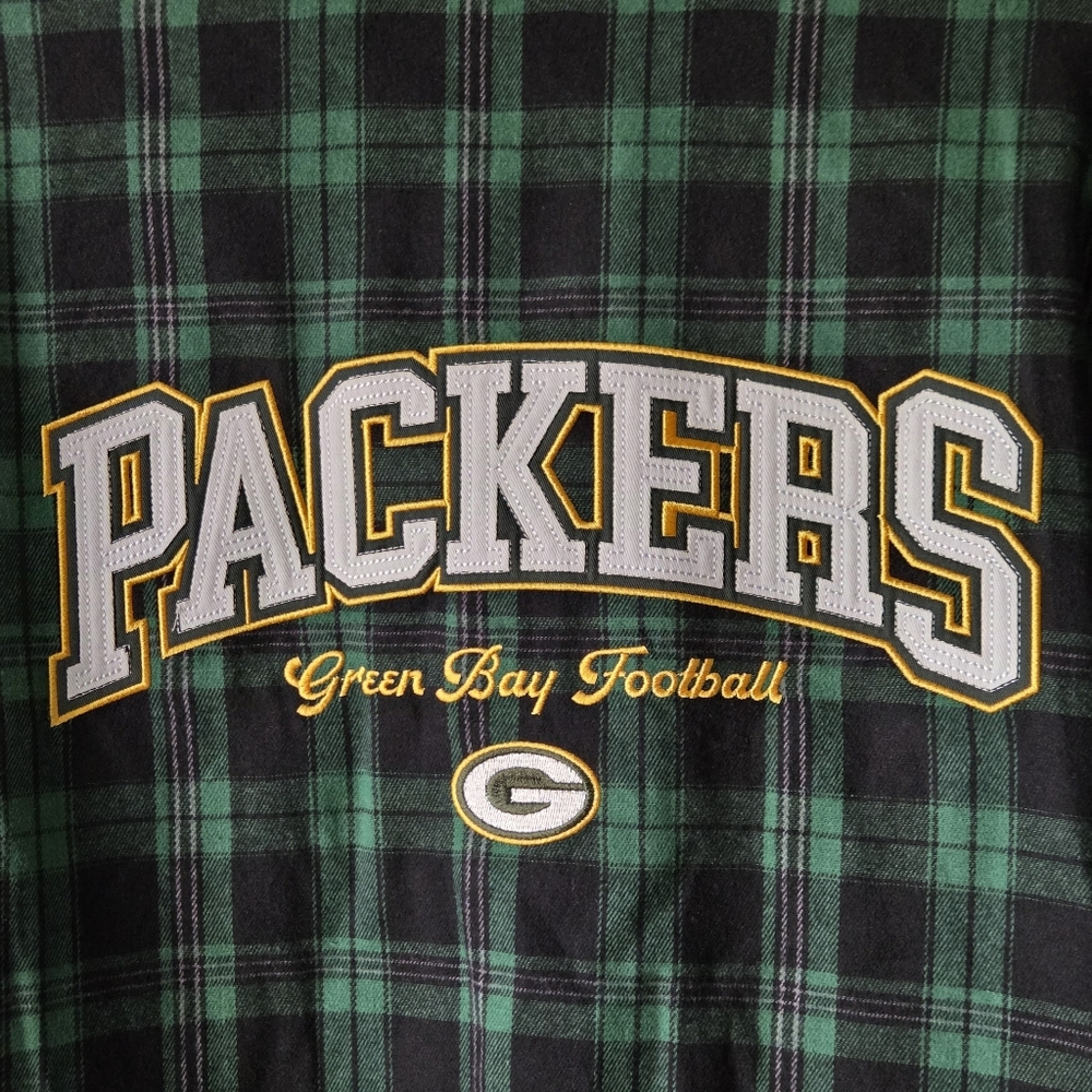NWT Greenbay Packers Flannel Zip Front Jacket Green Black Plaid NFL Women Sz L - Picture 5 of 10